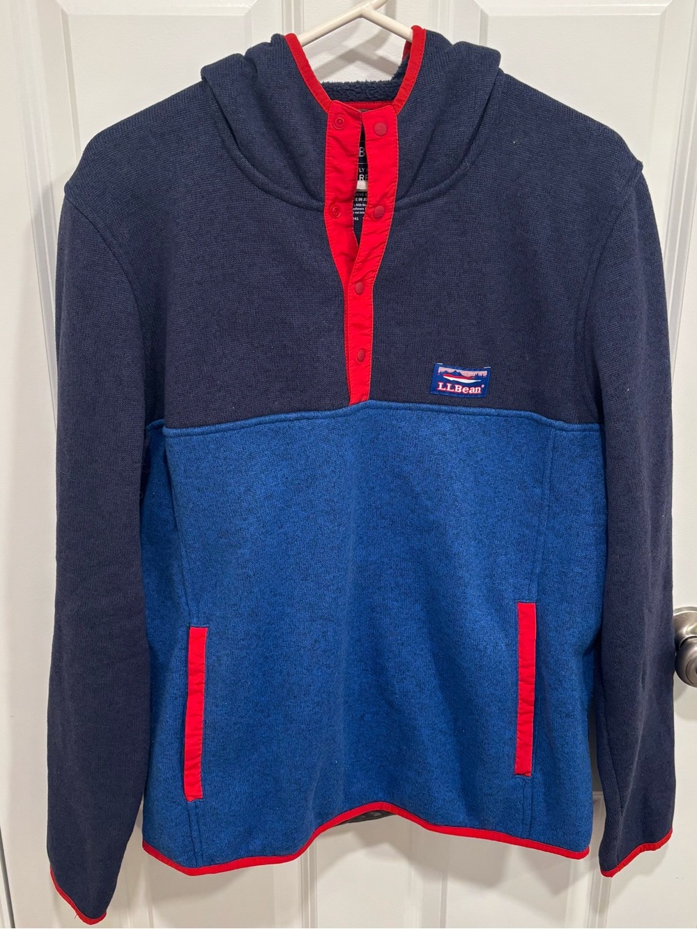 L.L. Bean Hooded Sweater Snap T Sweatshirt Mens U.S. Medium